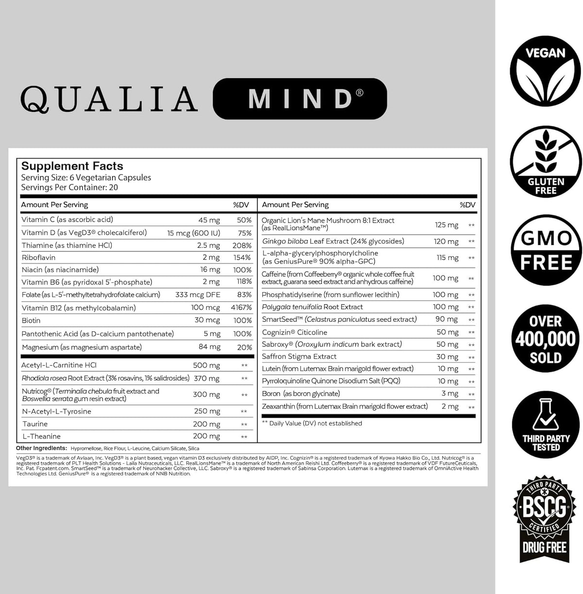 NEUROHACKER COLLECTIVE Qualia Mind | Doctor-Formulated Nootropic to Fuel Focus & Concentration